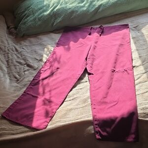 S Life Burgundy/Wine Women's Wide-Leg Scrub Pants